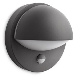 Philips 16246/93/PN June venkovní nástěnné svítidlo E27 1x42W IP44 antracitové s pohybovým čidlem