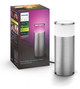 Philips HUE CALLA exteriérový zahradní sloupek LED 8W 600lm IP65 2200-6500K RGB, prodlužovací jednotka, nerez