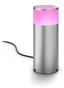 Philips HUE CALLA exteriérový zahradní sloupek LED 8W 600lm IP65 2200-6500K RGB, prodlužovací jednotka, nerez