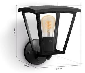 Philips HUE White INARA nástěnné eteriérové svítidlo LED E27 7W 550lm 2100K IP44 černé