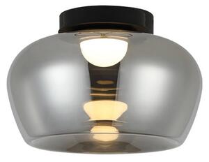Viokef LED stropní svítidlo Nadia, Ø 38 cm, kouřově šedé, sklo, Hliník / šedá / zinek, Obývací pokoj / jídelna, Sklo
