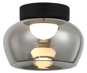 Viokef LED stropní svítidlo Nadia, Ø 38 cm, kouřově šedé, sklo, Hliník / šedá / zinek, Obývací pokoj / jídelna, Sklo