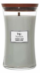 WoodWick - vonná svíčka Lavender & Cedar (Levandule a cedr) 609g