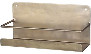 Bronzová antik nástěnná kovová polička - 24*8*11cm