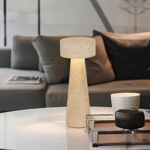 Viokef LED stolní lampa Serenity, béžová, výška 31 cm, kámen, Krémová / jantar, Obývací pokoj / jídelna, Kámen