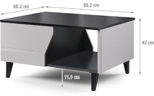 Konferenční stolek GRANADA světle šedá / černý