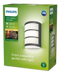 Philips 8719514417595 Python venkovní nástěnné svítidlo LED 6W/450lm 2700K IP44 antracit