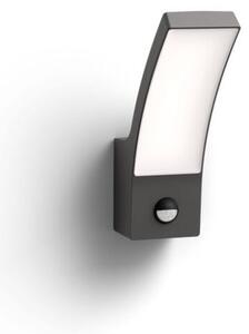 Philips 8719514417731 Splay venkovní nástěnné svítidlo se senzorem LED 12W/1200lm 4000K IP44 antracit