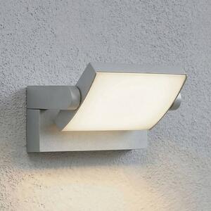 Lindby Venkovní nástěnné svítidlo LED Sherin, světle šedá, IP54, s, Hliník / šedá / zinek, Hliník, Moderní