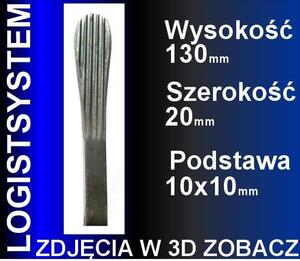 LogistSystem 1 ks ozdobná kovová špička – 130 x 20 mm (V x Š) / základna: 10 x 10 cm, dekorace na plot ROZ.10