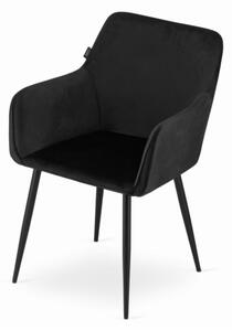 Sametová židle Stockholm černá