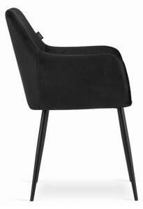 Sametová židle Stockholm černá