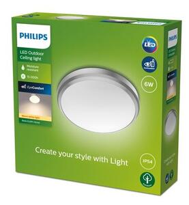 Philips 8719514417830 Doris venkovní stropní svítidlo LED 6W/600lm 2700K IP54 nikl