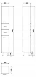 Cersanit Alpina, vysoká stojící skříňka 185 cm, bílá, S516-005-DSM