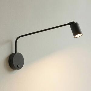 TK Lighting Nástěnné světlo Nex, černé, kov, výška 27 cm, GU10, stmívatelný, Černá, Obývací pokoj / jídelna, kov