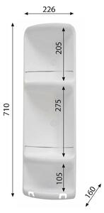 Gedy CAESAR třípatrová rohová polička do sprchy 226x710x160 mm, ABS plast, bílá