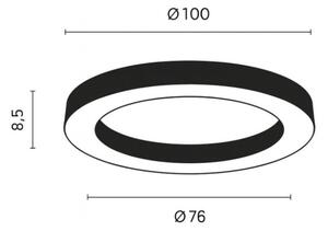 Ondaluce - LED Stmívatelné stropní svítidlo GLOBUS LED/80W/230V pr. 100 cm černá