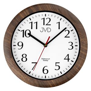 JVD Nástěnné analogové koupelnové hodiny v imitaci dřeva JVD SH494.2