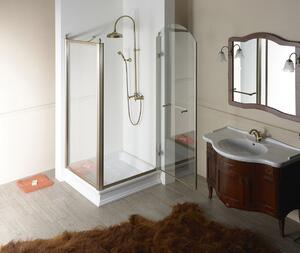 Gelco ANTIQUE sprchové dveře otočné, 800mm, pravé, ČIRÉ sklo, bronz, světlý odstín
