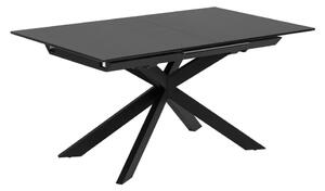 Černý rozkládací jídelní stůl se skleněnou deskou 90x210 cm Atminda – Kave Home