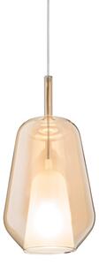 Ondaluce - Lustr na lanku THELMA 1xE27/15W/230V pr. 19 cm zlatá/kouřová béžová