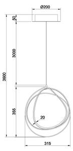 Ondaluce - LED Stmívatelný lustr na lanku GOLDEN LED/28W/230V pr. 31,5 cm zlatá