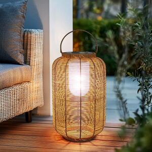 Solární ratanová lampa LF08-L hnědá