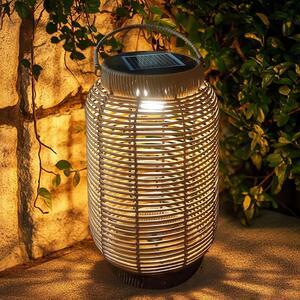 Solární ratanová lampa LF08-M hnědá