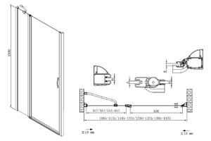 Gelco, ONE sprchové dveře do niky 1200 mm, čiré sklo, GO4412D