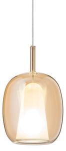 Ondaluce - Lustr na lanku THELMA 1xE27/15W/230V pr. 19,5 cm zlatá/kouřová béžová