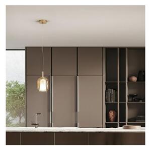 Ondaluce - Lustr na lanku THELMA 1xE27/15W/230V pr. 19,5 cm zlatá/kouřová béžová