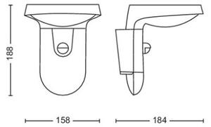 Philips 8719514476912 Tyla solární exteriérové nástěnné svítidlo LED se senzorem 1,2W 255lm/55lm 3000K antracit