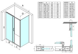 Gelco, SIGMA SIMPLY sprchové dveře posuvné 1000mm, sklo Brick, GS4210