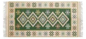 Oboustranný orientální koberec KILIM 80x150 cm zelená/béžová