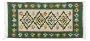 Oboustranný orientální koberec KILIM 80x150 cm zelená/béžová