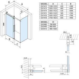 VOLCANO Sprchové dveře do niky 130 čiré sklo GELCO GV1013 CHROM - 1300 mm