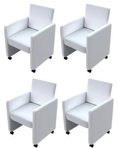 Jídelní židle 4 ks bílé umělá kůže 160185