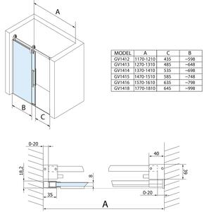 VOLCANO Sprchové dveře do niky 120 čiré sklo GELCO GV1012 CHROM - 1200 mm