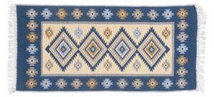 Oboustranný orientální koberec KILIM 80x150 cm modrá/béžová