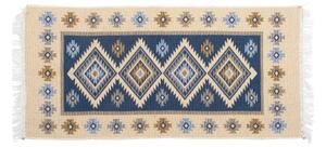 Oboustranný orientální koberec KILIM 80x150 cm modrá/béžová