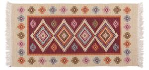 Oboustranný orientální koberec KILIM 80x150 cm červená/béžová