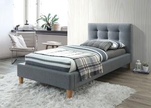 Čalouněná postel TEXAS 90 x 200 cm šedá