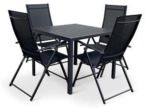 Zahradní jídelní set Viking M + 4x kovová židle Pia