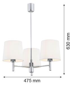 Brilagi - Lustr na tyči MONTE 3xE27/15W/230V krémová/lesklý chrom