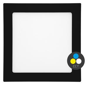 Ecolite Černý LED panel RAFA 18W 22,5cm CCT IP44 vestavný LED-WSQ-CCT/18W/CR