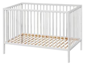 PETITE&MARS - Dětská postýlka + zábrana NELA BEECH 120x60 cm bílá/buk