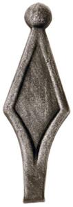LogistSystem 1 ks ozdobná kovová špička – 120 x 35 mm (V x Š) / základna: 12 x 12 cm, dekorace na plot 40.151