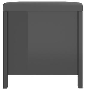 Úložný box Sky s poduškou - 105x40x45 cm | černý vysoký lesk
