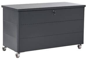 Úložný box KYMI 136 cm 55 cm Kov s koly Tmavě šedá