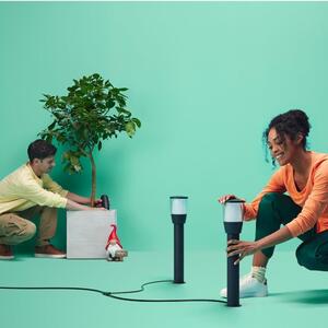 Philips Wiz Colors 8720169071797 ELPAS Bollard Starter kit venkovní sloupkové svítidlo LED V518mm 4,8W/320lm 2700-5000K+RGB IP65 (Adaptér IP44) černá + adaptér
